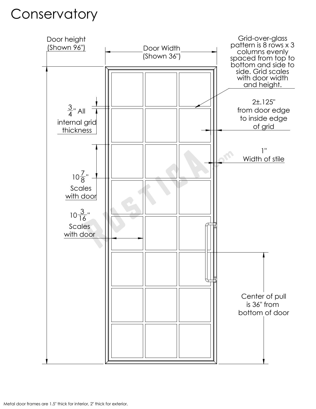 Conservatory Double Barn Door Rustica